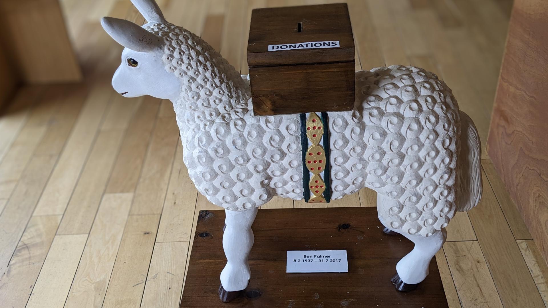 donation box in shape of sheep